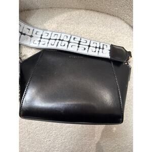 Givenchy Mini Antigona Crossbody Bag Black Leather Silver Hardware Strap